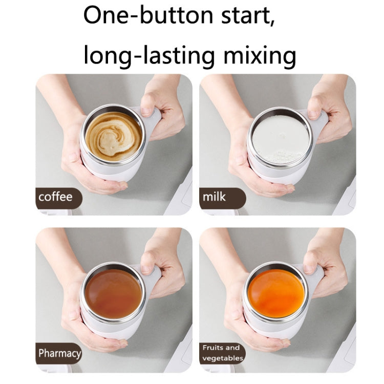 Copo Misturador Automático Magnetizado para Café em Aço Inoxidável A223, Branco, Castanho