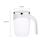 Copo Misturador Automático Magnetizado para Café em Aço Inoxidável A223, Branco, Castanho