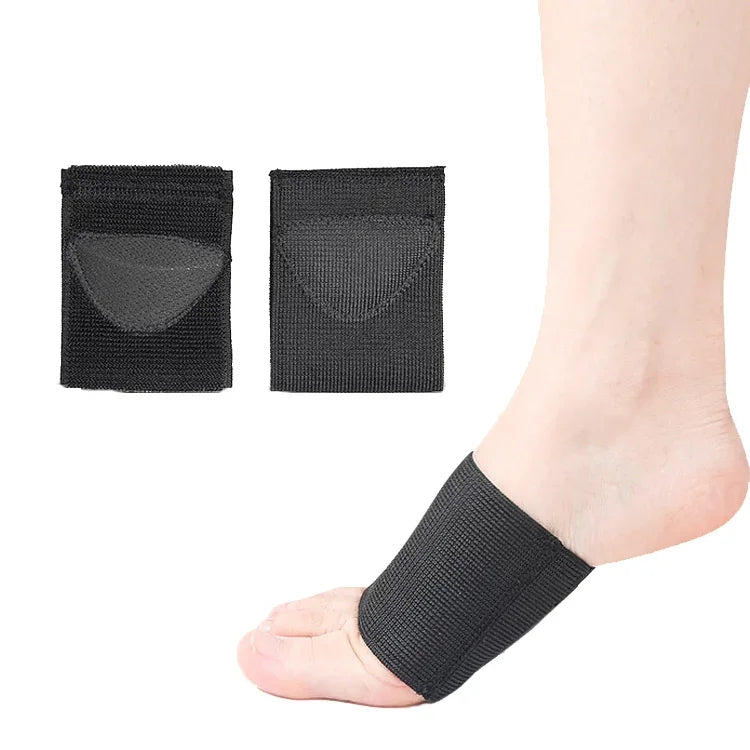 Suporte para Pé Plano Almofada Semicircular Bandagem Elástica Almofada para Pé, Preto S, Preto M, Preto L