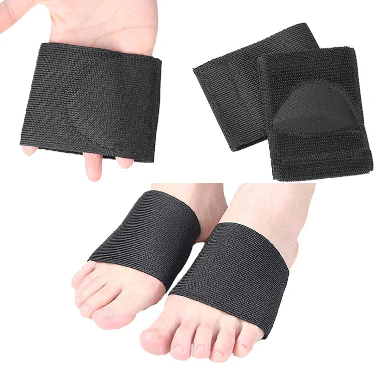 Suporte para Pé Plano Almofada Semicircular Bandagem Elástica Almofada para Pé, Preto S, Preto M, Preto L