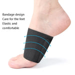 Suporte para Pé Plano Almofada Semicircular Bandagem Elástica Almofada para Pé, Preto S, Preto M, Preto L