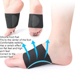 Suporte para Pé Plano Almofada Semicircular Bandagem Elástica Almofada para Pé, Preto S, Preto M, Preto L