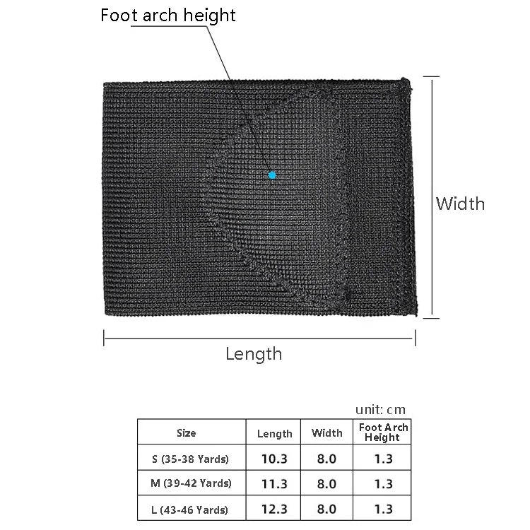 Suporte para Pé Plano Almofada Semicircular Bandagem Elástica Almofada para Pé, Preto S, Preto M, Preto L