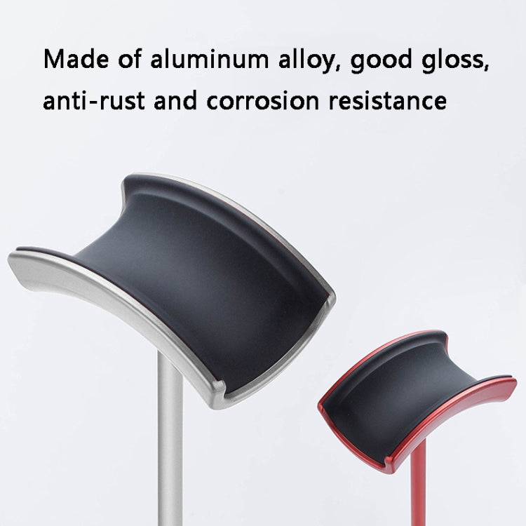 Suporte de Mesa em Metal para Auscultadores, Vermelho, Preto, Prateado