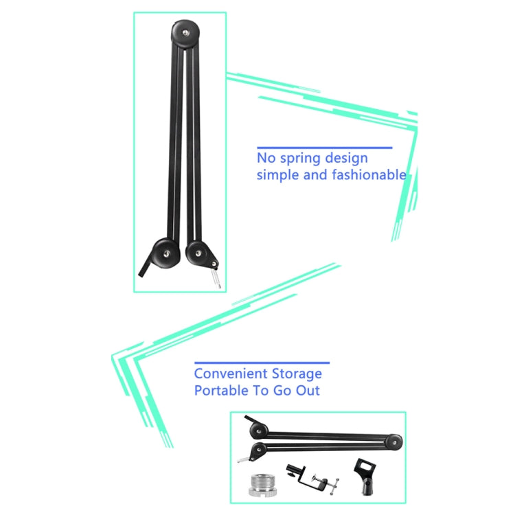 Suporte de Secretária para Microfone com Braço Cantilever e Suporte Giratório de 360 Graus, GAZ-40P W, GAZ-40P B, GAZ-40 W, GAZ-40 B