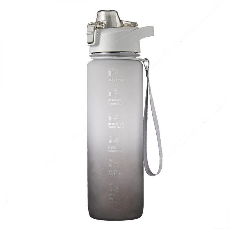 Copo Desportivo de Plástico de Grande Capacidade 1000ml com Cores em Gradiente, Rosa Cereja, Azul Céu, Cinzento Prateado