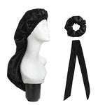 3 PCS/Conjunto Touca Longa para Cuidados de Cabelo + Turbante + Anel de Cabelo, Vermelho, Azul, Roxo, Preto, Branco, Laranja, Vermelho Rosado, Prateado, Champanhe, Azul Lago