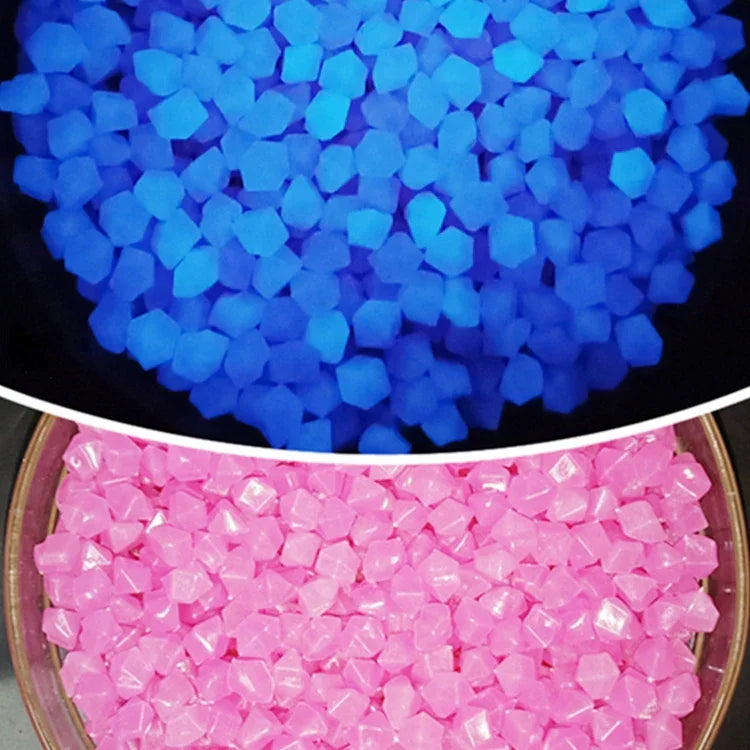 Pedra Rombóide Luminosa de Resina para Paisagem de Aquário de Jardim, Cor Mista, Azul, Ciano, Verde, Branco, Roxo, Amarelo, Vermelho