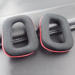 2 PCS Almofadas de Espuma para Auscultadores Logitech G35 / G930 / G430 / F450, Preto, Azul, Preto+Vermelho