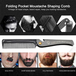 Pente Dobrável para Estilo de Barba com Óleo, Cinzento Banhado, Âmbar