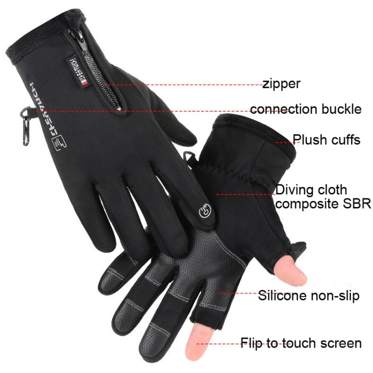 Luvas Quentes para Desporto ao Ar Livre, Sem Dedos, para Ciclismo e Pesca, Compatíveis com Ecrã Tátil, M, L, XL, XXL