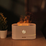 Difusor de Aroma Flame com Luz Noturna e Humidificador, Monocromático (Branco), Monocromático (Preto)