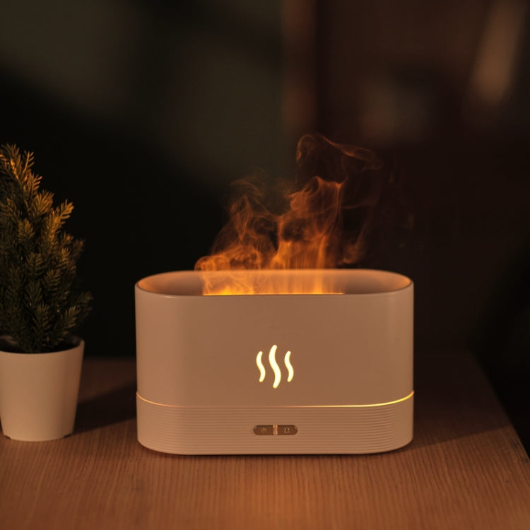Difusor de Aroma Flame com Luz Noturna e Humidificador, Monocromático (Branco), Monocromático (Preto)