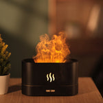 Difusor de Aroma Flame com Luz Noturna e Humidificador, Monocromático (Branco), Monocromático (Preto)