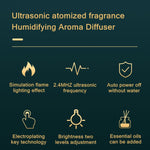 Difusor de Aroma Flame com Luz Noturna e Humidificador, Monocromático (Branco), Monocromático (Preto)