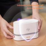 Difusor de Aroma Flame com Luz Noturna e Humidificador, Monocromático (Branco), Monocromático (Preto)