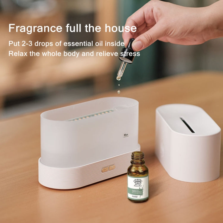 Difusor de Aroma Flame com Luz Noturna e Humidificador, Monocromático (Branco), Monocromático (Preto)