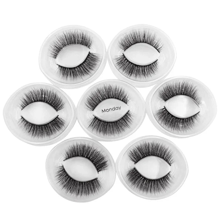 ShidiShangpin 3D Mink False Eyelashes Natural Three-Dimensional 7 Pairs Of Eyelashes Set, Monday, Tuesday, Wednesday, Thursday, Friday, Saturday, Sunday, Mixed Pack