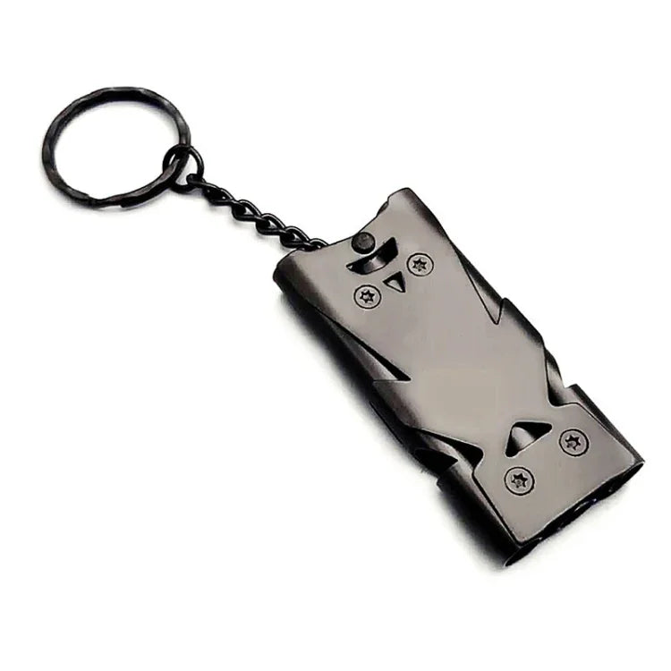 Apito de Sobrevivência de Alta Decibéis em Aço Inoxidável com Três Tubos para Exterior, Prateado, Cinza, Preto, Colorido, Dourado