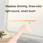 Espelho de Maquilhagem LED Dobrável Três Lados 430 com Lâmpada de Mesa, Estilo Plug-in, Estilo de Carregamento, Luz Tricolor Estilo de Carregamento
