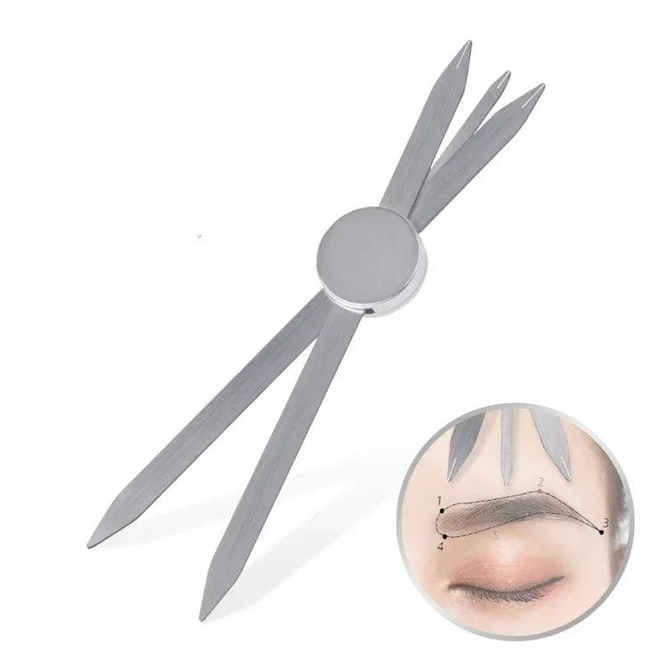 Régua de Medição para Sobrancelhas com Posicionamento de Três Pontos para Tatuagem, Prateado, Dourado, Preto