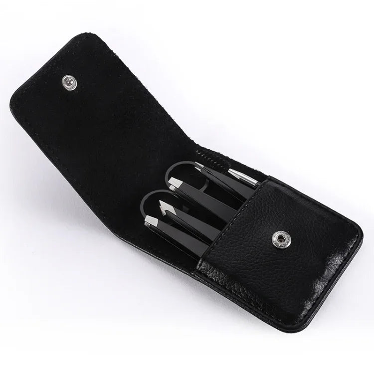 Conjunto de Aparador de Sobrancelhas 6 em 1 em Aço Inoxidável, Preto, Colorido