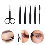Conjunto de Aparador de Sobrancelhas 6 em 1 em Aço Inoxidável, Preto, Colorido