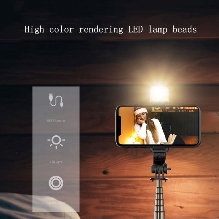 Bastão Selfie Bluetooth CYKE L11S com Luz de Beleza e Tripé para Transmissão em Direto, L11S