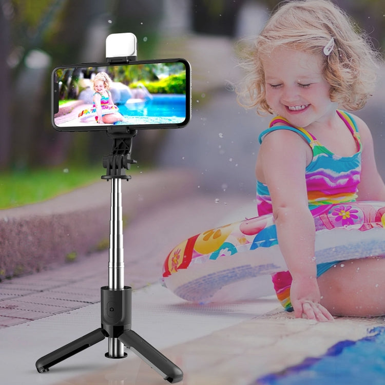 Bastão Selfie Bluetooth CYKE L11S com Luz de Beleza e Tripé para Transmissão em Direto, L11S
