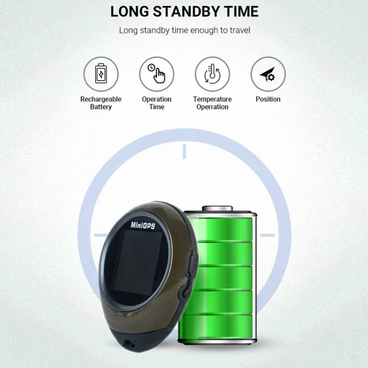 Localizador GPS Mini com Bússola para Escalada ao Ar Livre, KH-12