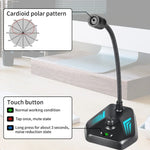 MI520 Microfone Condensador de Pescoço de Ganso para Computador de Secretária, Versão USB com Luz RGB Respiratória
