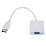 Conversor ZHQ007 HDMI para VGA HD 1080P, Branco, Preto