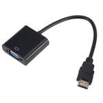 Conversor ZHQ007 HDMI para VGA HD 1080P, Branco, Preto