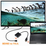 Conversor ZHQ007 HDMI para VGA HD 1080P, Branco, Preto