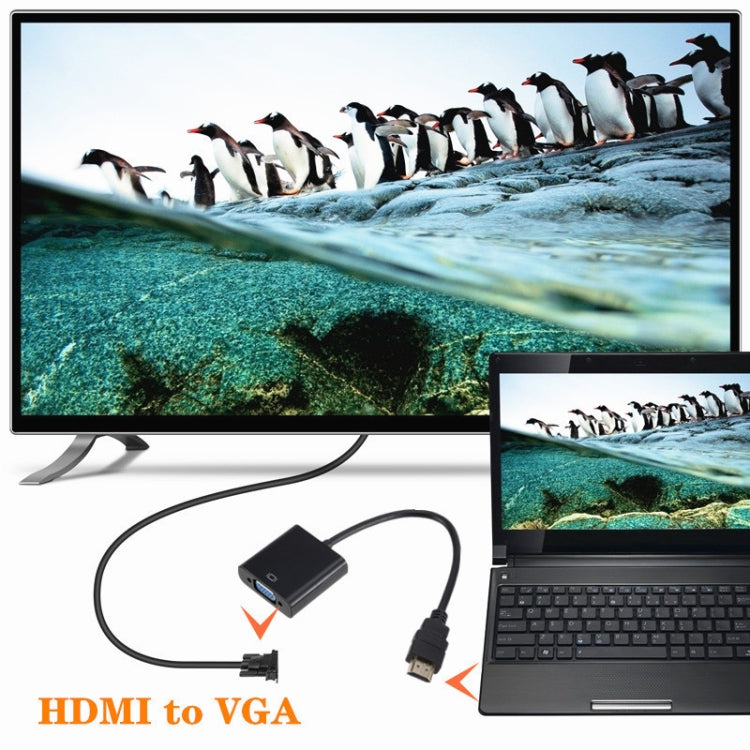 Conversor ZHQ007 HDMI para VGA HD 1080P, Branco, Preto
