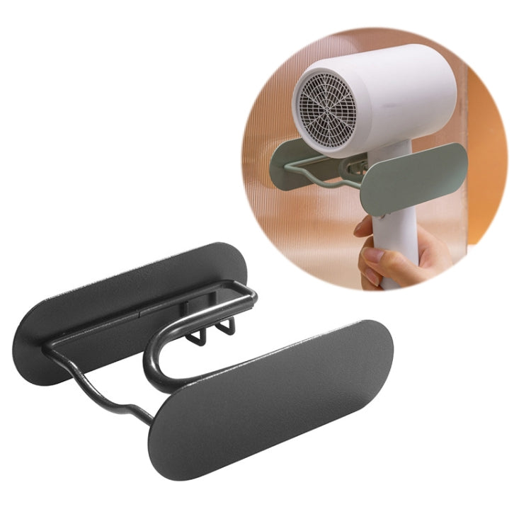 Secador de Cabelo para Casa de Banho Suporte de Ferro Sem Perfuração, Castanho, Verde, Preto
