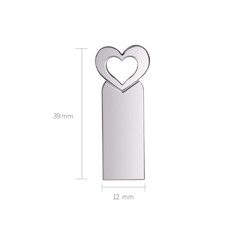 Pen Drives USB 2.0 de Alta Velocidade em Metal em Forma de Coração Zshqu2, 4GB, 8GB, 16GB, 32GB, 64GB, 128GB