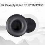 2pcs Capa de Espuma em Pele Proteica para Auriculares Beyerdynamic T51P/T50P/T51I