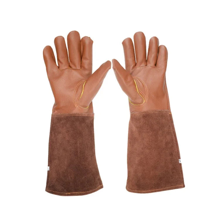 1 Par de Luvas de Couro Resistentes a Cortes para Jardim Floral, Tamanho: S, M, L, XL