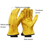 1 Par de Luvas de Jardinagem JJ-1011 em Pele de Vaca Resistente para Uso ao Ar Livre, Tamanho:, M, L, XL