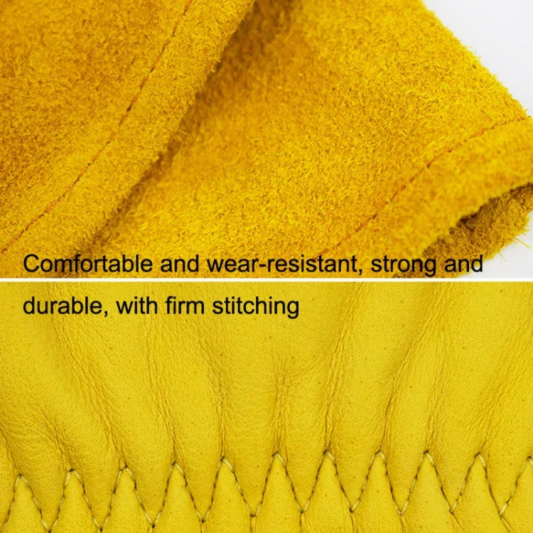 1 Par de Luvas de Jardim JJ-GD305 em Couro Genuíno, Resistentes a Facadas e Cortes, Tamanho: S, M, L, XL