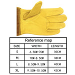 1 Par de Luvas de Jardim JJ-GD305 em Couro Genuíno, Resistentes a Facadas e Cortes, Tamanho: S, M, L, XL