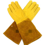 1 Par de Luvas de Jardim JJ-GD305 em Couro Genuíno, Resistentes a Facadas e Cortes, Tamanho: S, M, L, XL
