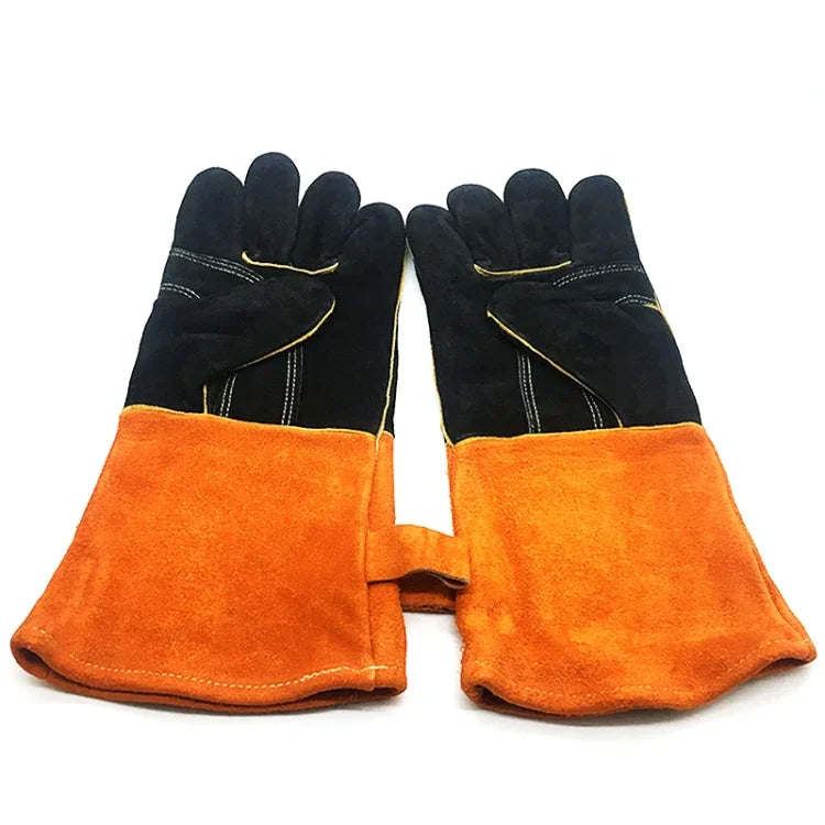 1 Par de Luvas de Soldadura JJ-S2011 para Jardim ao Ar Livre, Resistentes a Cortes, em Couro Genuíno, JJ-S2011