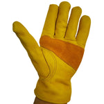 1 Par de Luvas de Segurança para Trabalho em Jardinagem ao Ar Livre JJ-1004 em Pele Genuína para Soldadura, S, M, L, XL