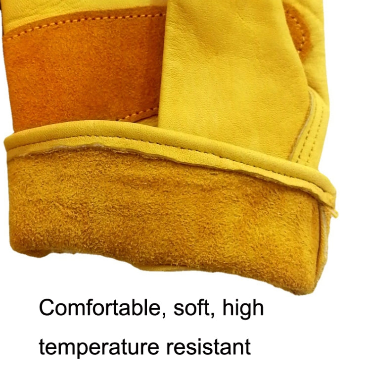 1 Par de Luvas de Segurança para Trabalho em Jardinagem ao Ar Livre JJ-1004 em Pele Genuína para Soldadura, S, M, L, XL
