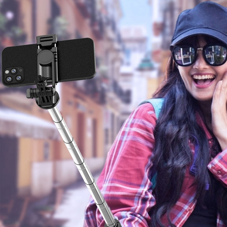 Bastão Selfie Bluetooth Sem Fios com Suporte Telescópico para Transmissão em Direto, Especificação:, Q05 (Preto), Q05S (Preto com Luz de Preenchimento)