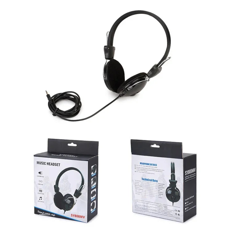 Soyto SY808MV Auscultadores para Aula Online e Escritório, Comprimento do Cabo: 1,6m, Preto 3,5mm, Preto 6,5mm