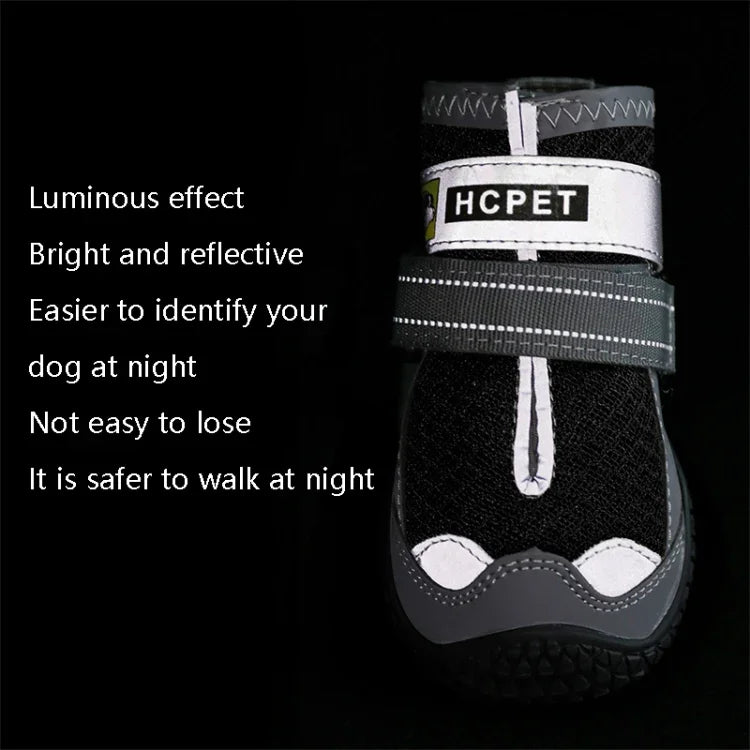 4 PCS / Conjunto HCPET Sapatos para Cão com Rede Respirável, Nº1 4cm, Nº2 4.5cm, Nº3 5cm, Nº4 5.5cm, Nº5 6cm, Nº6 6.5cm, Nº7 7cm, Nº8 7.5cm