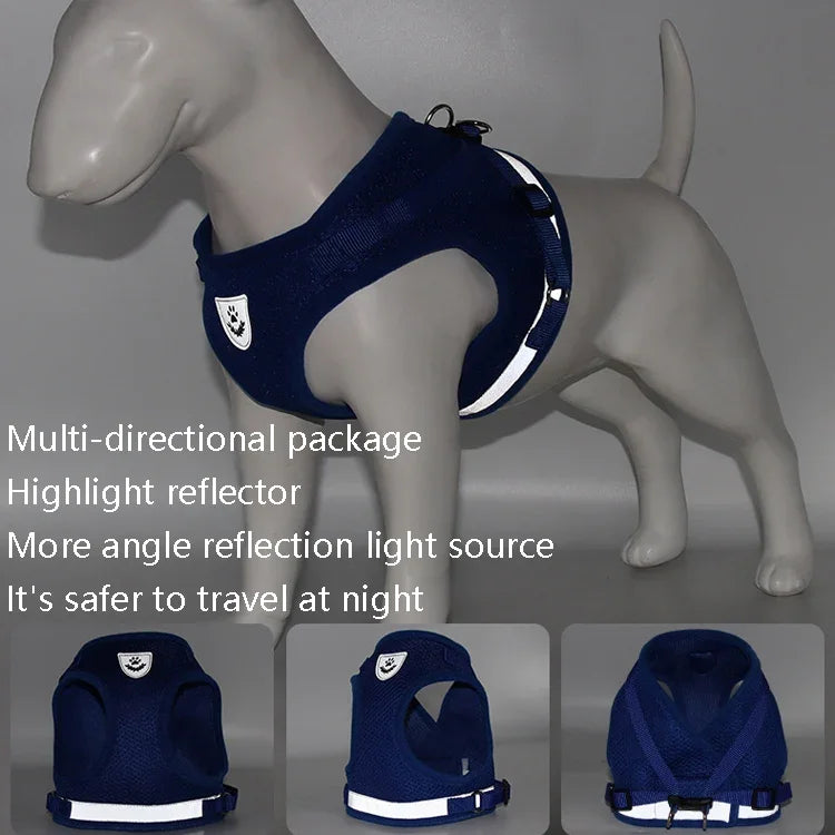 BL-844 Correias Peitorais para Animais Corda Respirável Refletora para Cão, Tamanho:, XS, S, M, L, XL